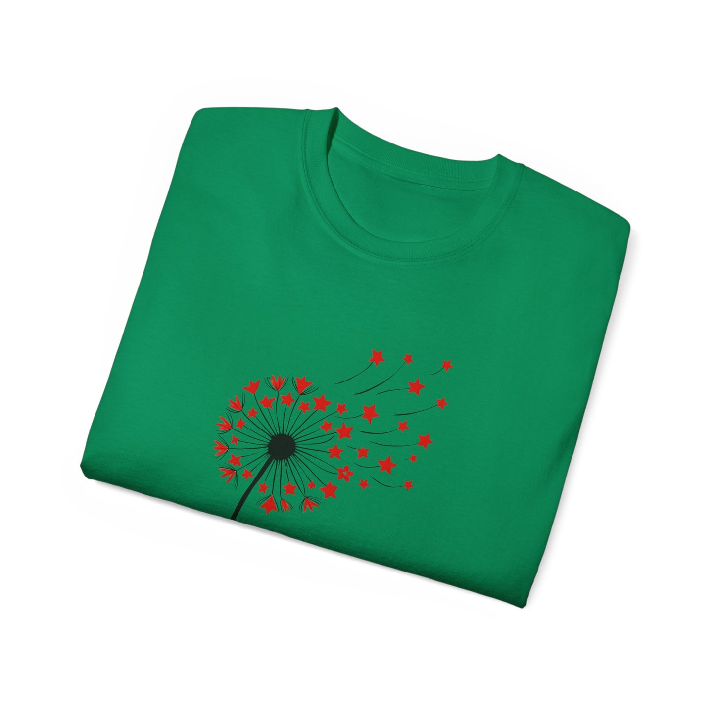 Christmas Wishes Tee — Dandelion & Red Star Holiday T-Shirt