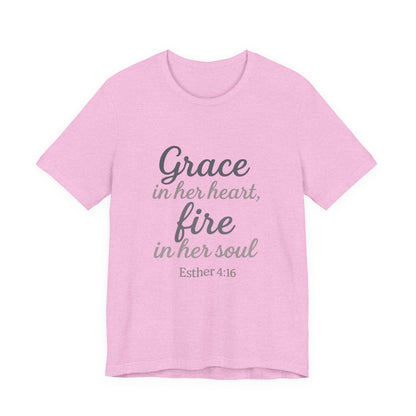 Grace in Her Heart Fire in Her Soul Tee | Inspirational Unisex Jersey Shirt for Women, Motivational Gift, Christian Apparel, [...]