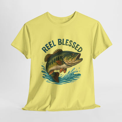 Reel Blessed Fishing Tee, Unisex Cotton Shirt, Perfect Gift for Anglers, Ideal for Fishing Trips, Casual Wear, Outdoor Adventures
