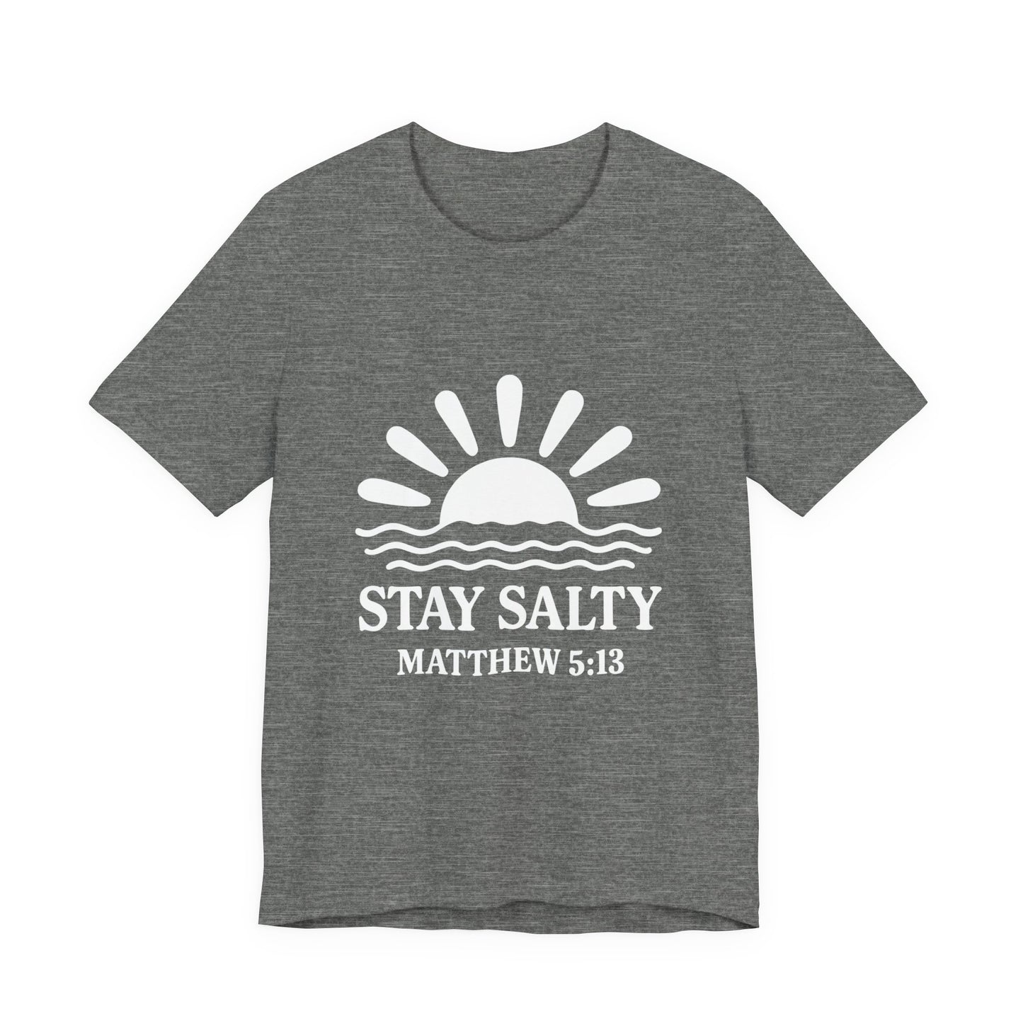 Stay Salty Unisex Short Sleeve Tee - Perfect for Beach Days, Casual Outings, Gifts, Summer Vibes, Bible Verse Apparel