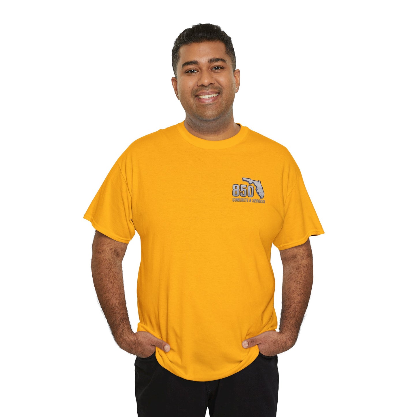 Custom Unisex Heavy Cotton Tee with Business Logo, Perfect for Workwear, Gift for Contractors, Promotional Use, Branding, Florida Services