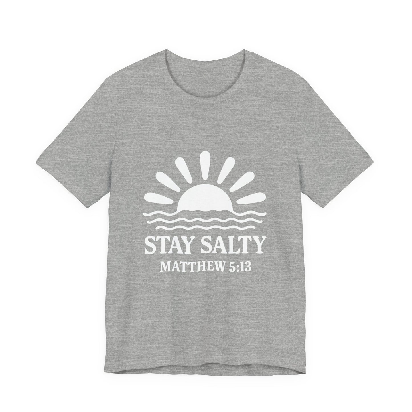 Stay Salty Unisex Short Sleeve Tee - Perfect for Beach Days, Casual Outings, Gifts, Summer Vibes, Bible Verse Apparel