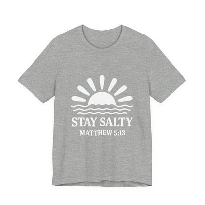 Stay Salty Unisex Short Sleeve Tee - Perfect for Beach Days, Casual Outings, Gifts, Summer Vibes, Bible Verse Apparel