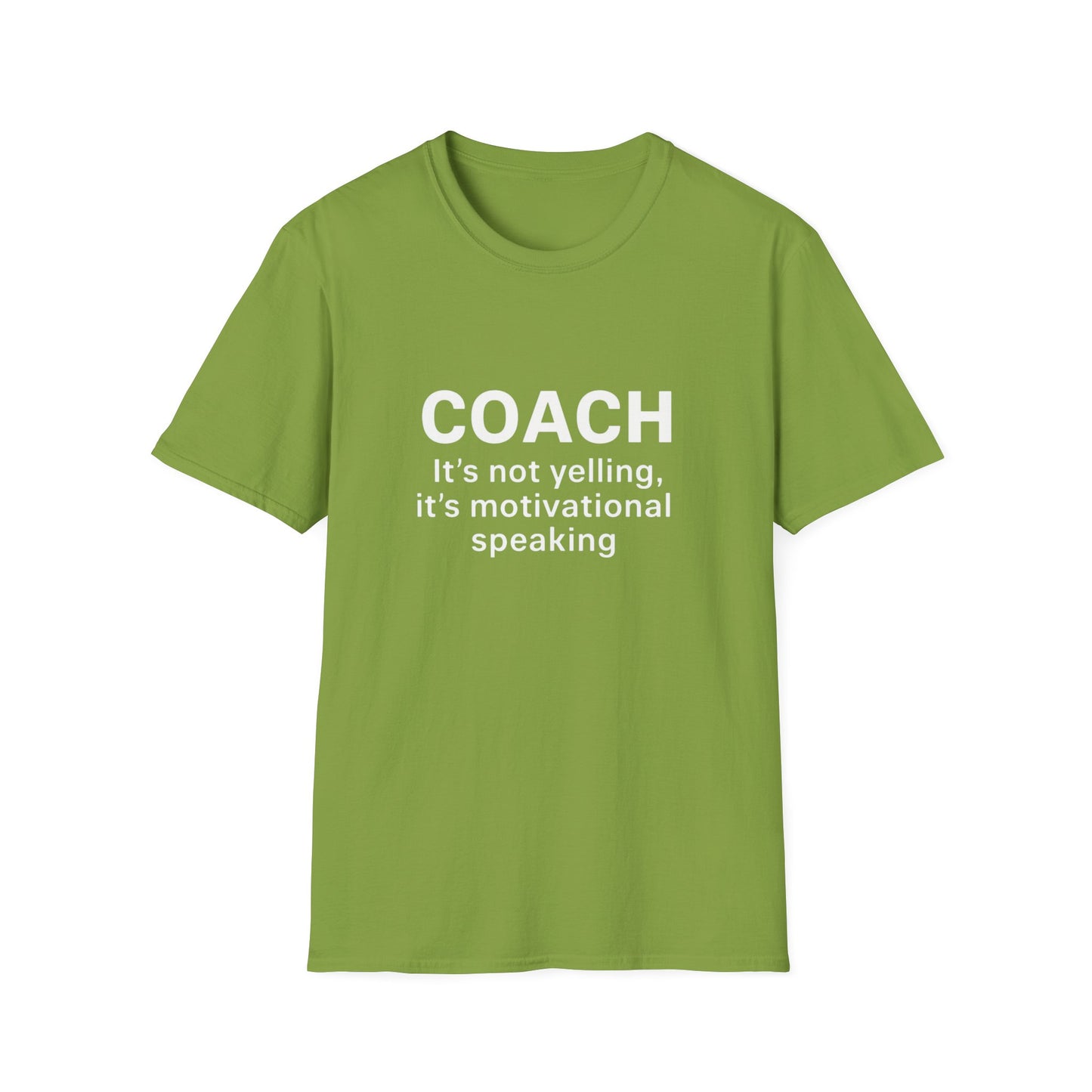 Motivational Coach T-Shirt, Unisex Softstyle Tee, Perfect Gift for Coaches, Sports Apparel, Inspirational Shirt