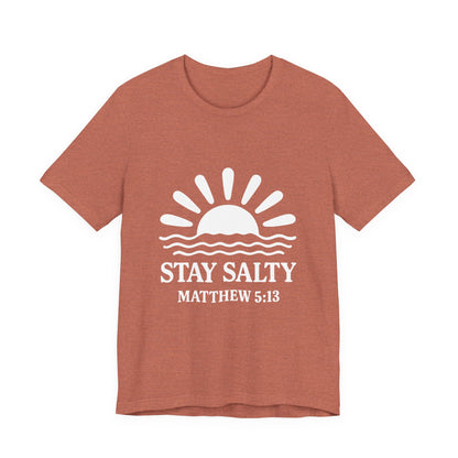 Stay Salty Unisex Short Sleeve Tee - Perfect for Beach Days, Casual Outings, Gifts, Summer Vibes, Bible Verse Apparel