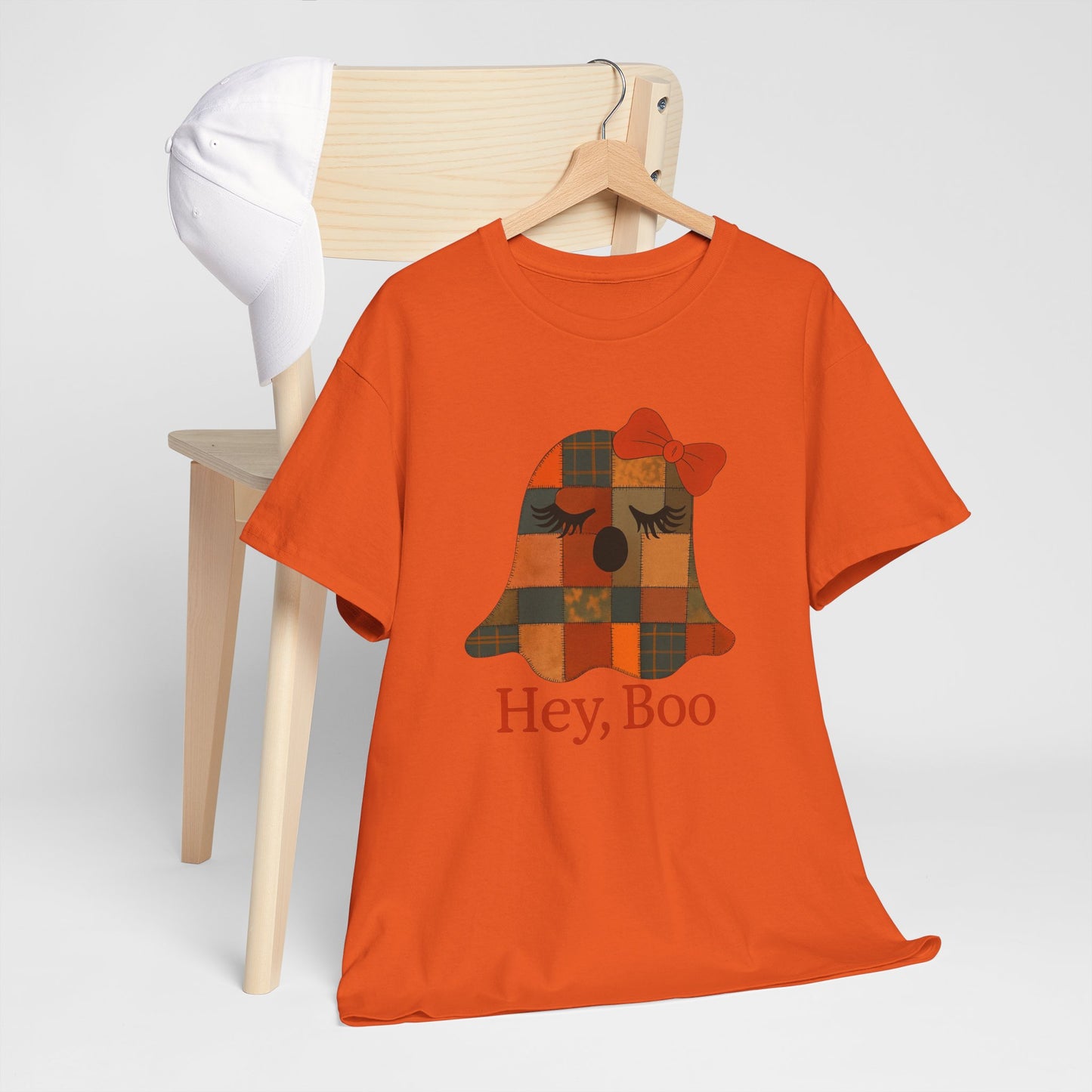 Hey Boo Halloween Tee, Unisex Cotton Shirt for Ghost Lovers, Spooky Apparel, Cute Halloween Gift, Trick or Treat Shirt