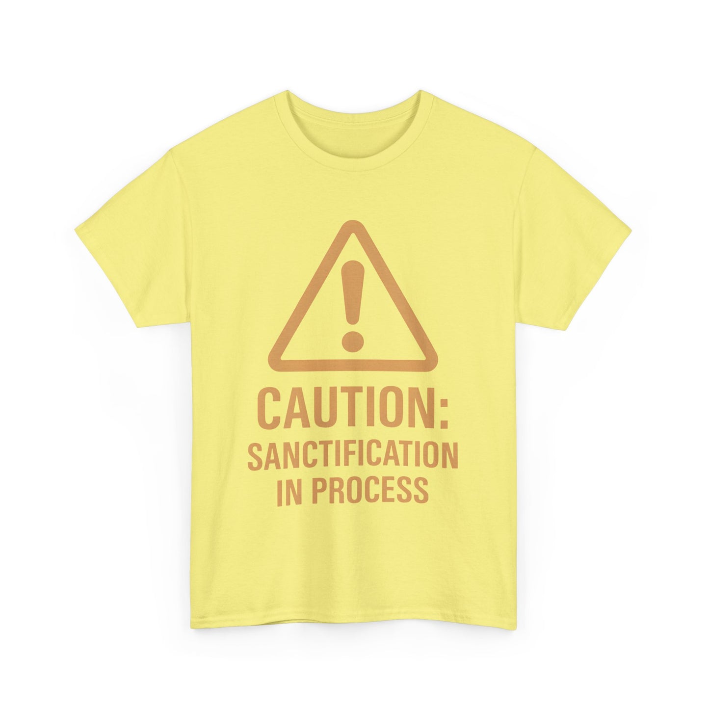 Caution Sanction Tee - Unisex Heavy Cotton T-Shirt for Casual, Gift, Humor, Christian Apparel, Everyday Wear