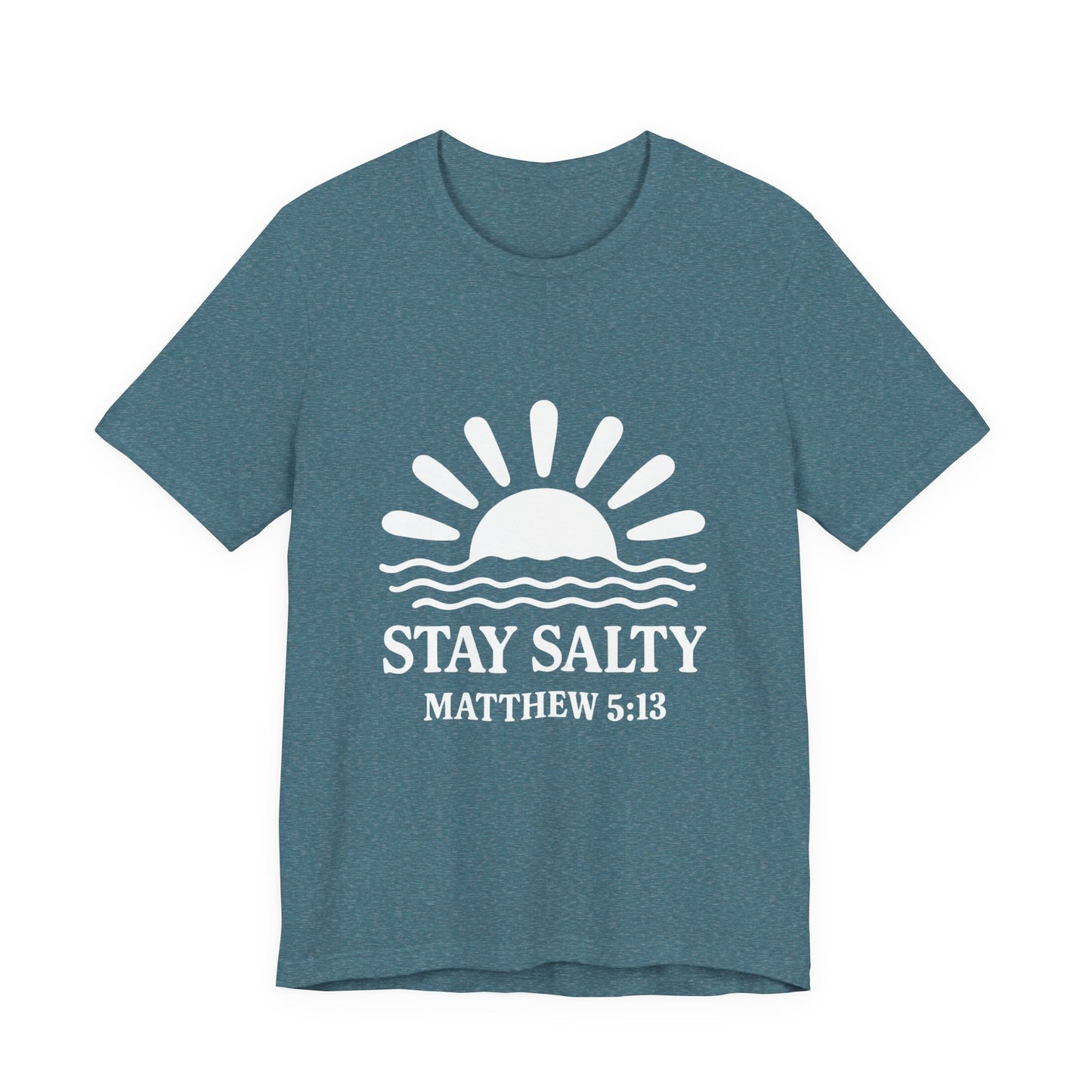Stay Salty Unisex Short Sleeve Tee - Perfect for Beach Days, Casual Outings, Gifts, Summer Vibes, Bible Verse Apparel