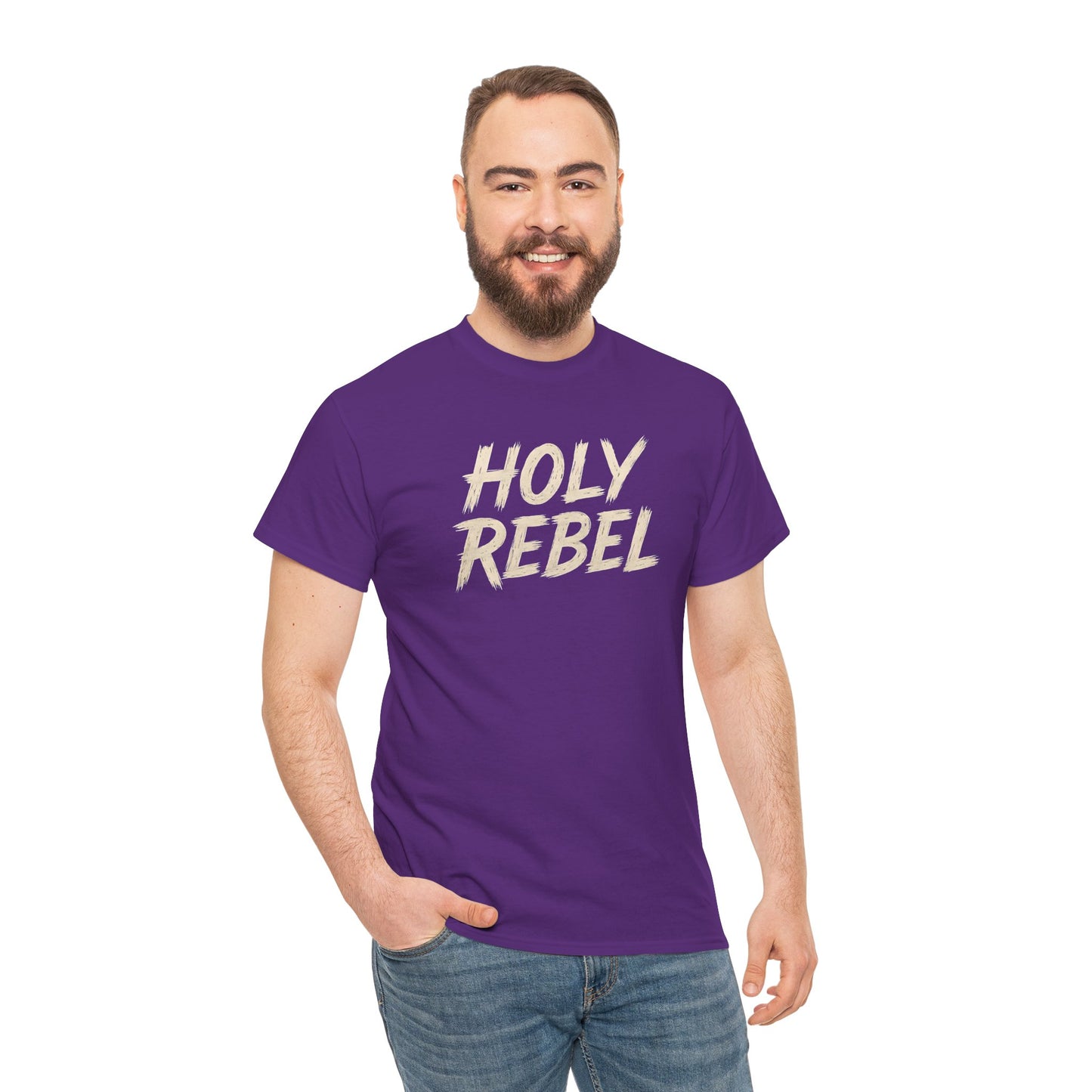 Holy Rebel Unisex Heavy Cotton Tee, Inspirational Christian T-Shirt, Unique Gift for Rebels, Faith-Based Apparel, Motivational Quote [...]