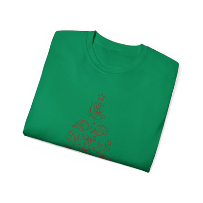 Merry Christmas Y'all Tee – Minimal Holiday Tree Graphic Cotton T-Shirt
