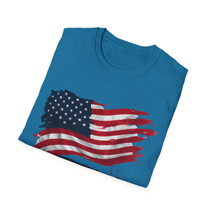 Patriotic Unisex T-Shirt with American Flag Design - Perfect for Independence Day, Memorial Day, Summer Picnics, Casual Wear, Gifts