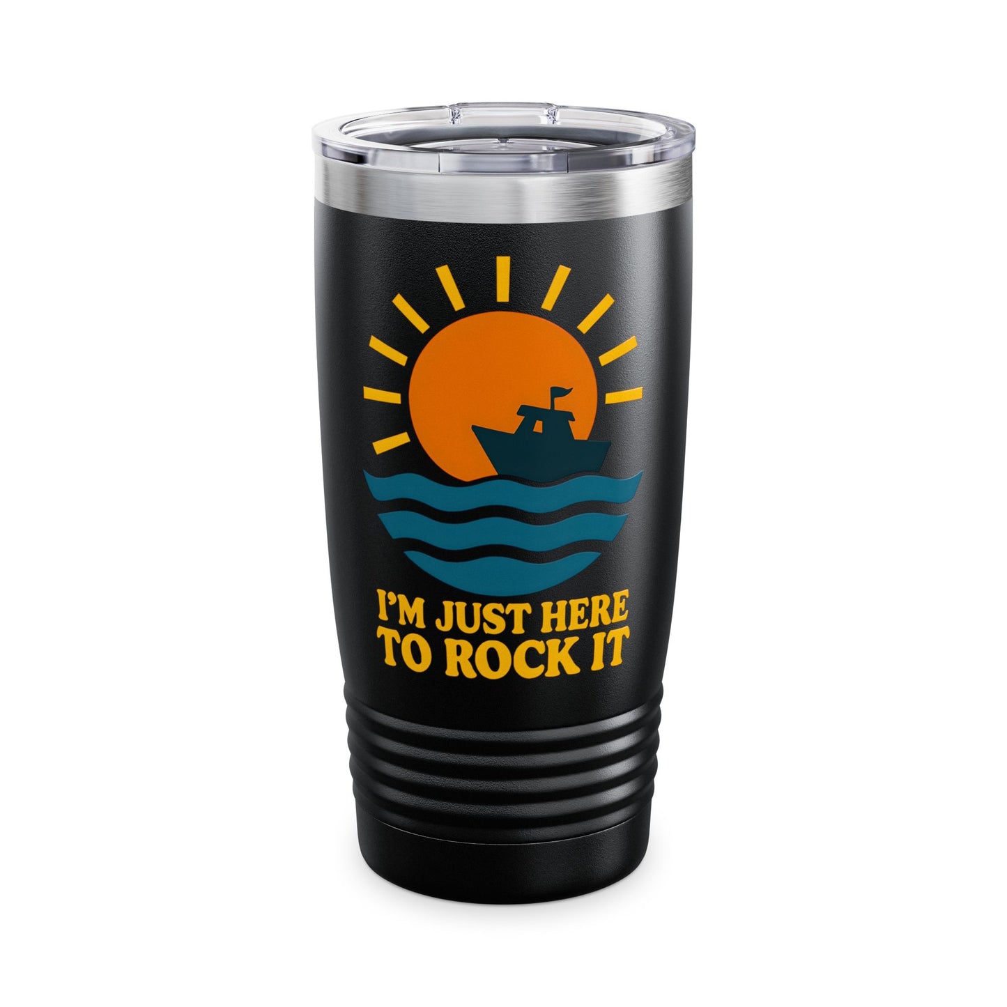 Beach Vibe Tumbler | I'm Just Here to Rock It | Insulated Drinkware | Summer Gift | Boating Cup | Travel Mug