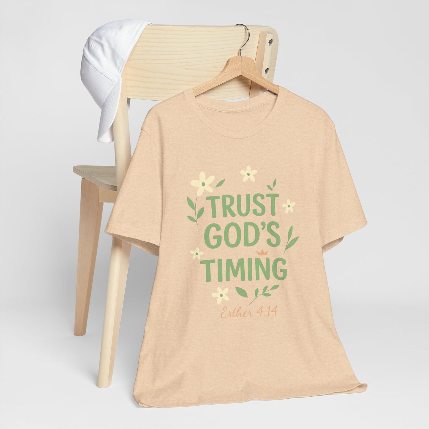 Trust God's Timing Tee, Inspirational Short Sleeve Shirt, Faith-Based Apparel, Gift for Believers, Bible Verse Tee, Everyday Wear