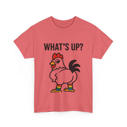 Funny Chicken Graphic Tee, What's Up? Shirt, Cute Animal T-Shirt, Perfect for Gifts, Casual Wear, Humor Apparel