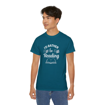 Reading Lover T-Shirt — "I'd Rather Be Reading" Graphic Tee for Bookworms
