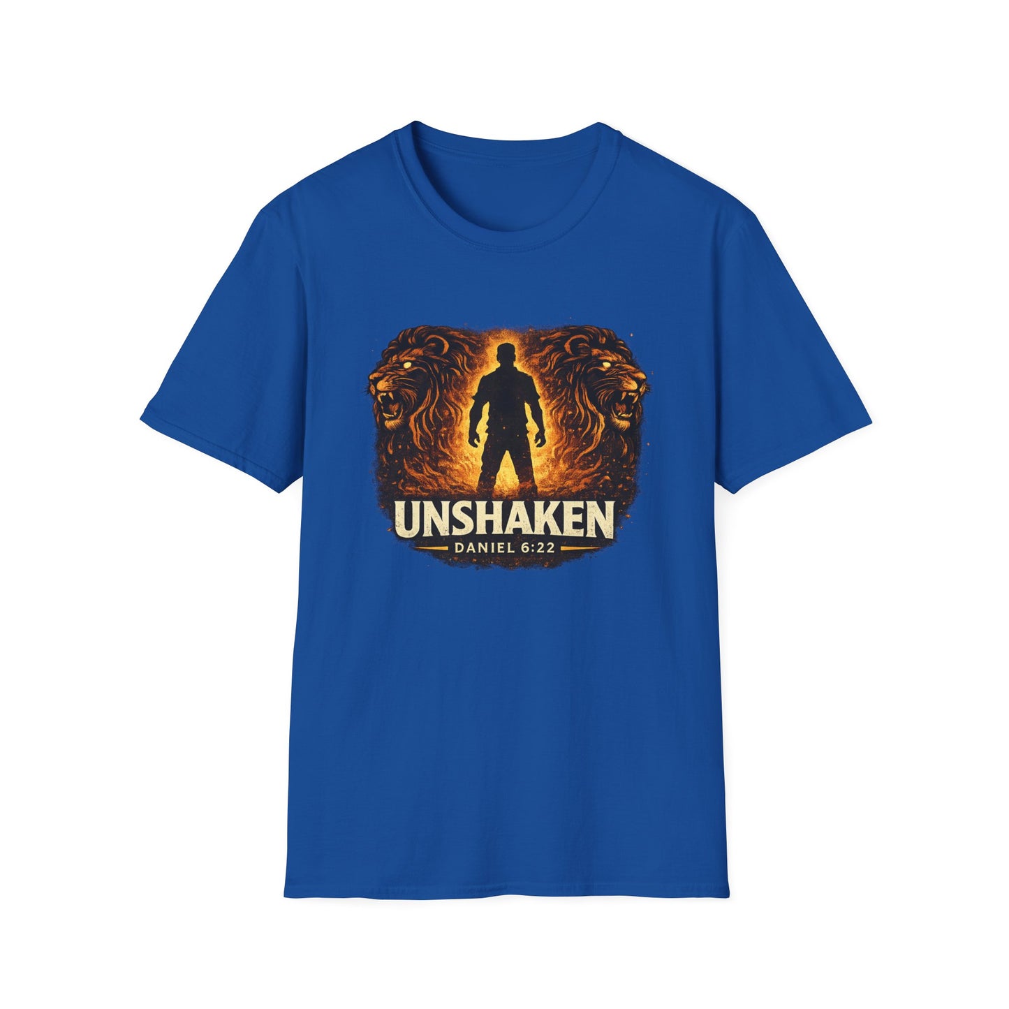 Unshaken T-Shirt – Christian Faith Lion Design (Daniel 6:22)