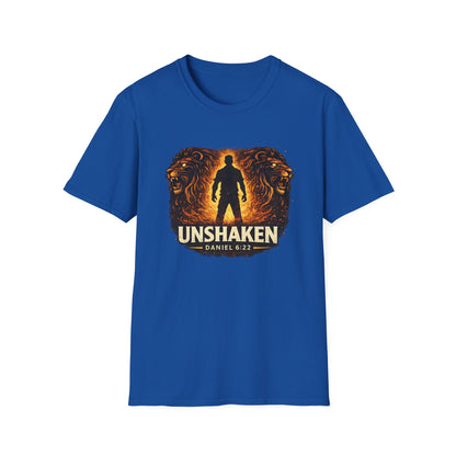 Unshaken T-Shirt – Christian Faith Lion Design (Daniel 6:22)