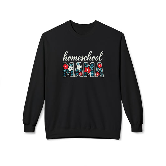 Homeschool Mama Sweatshirt — Floral Pattern Teacher Mom Crewneck