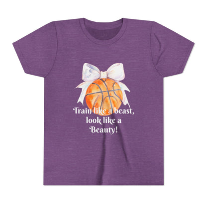 Basketball Motivational Tee for Kids, Youth Athletic Shirt, Sporty Fashion for Girls, Team Spirit Wear, Unique Gift for Young Athletes