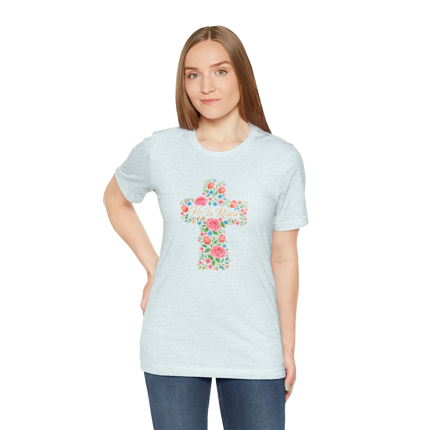 Floral Cross T-Shirt — Vintage Rose Faith Tee