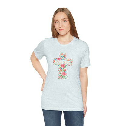 Floral Cross T-Shirt — Vintage Rose Faith Tee