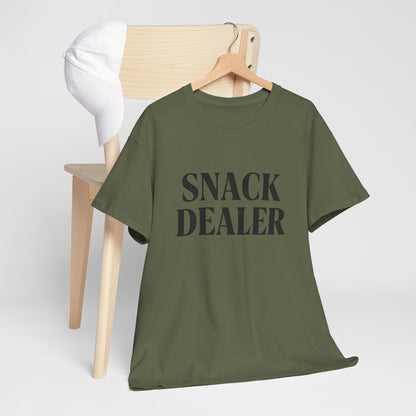 Snack Dealer Unisex Heavy Cotton Tee | Funny Shirt for Food Lovers, Casual Wear, Gift for Chefs, Snack Enthusiasts, Unique Apparel