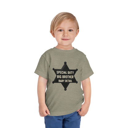 Big Brother Toddler Tee, Special Duty Sheriff Shirt, Kids Birthday Gift, Baby Announcement Outfit, Fun Family Tee