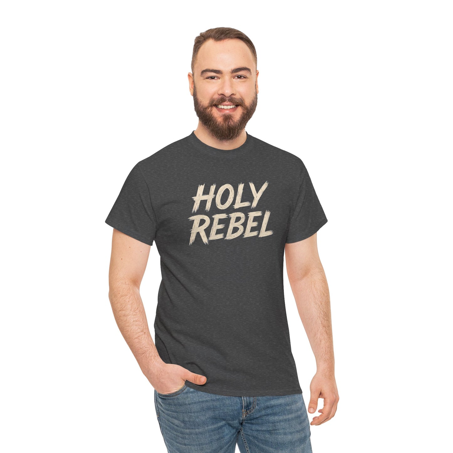 Holy Rebel Unisex Heavy Cotton Tee, Inspirational Christian T-Shirt, Unique Gift for Rebels, Faith-Based Apparel, Motivational Quote [...]