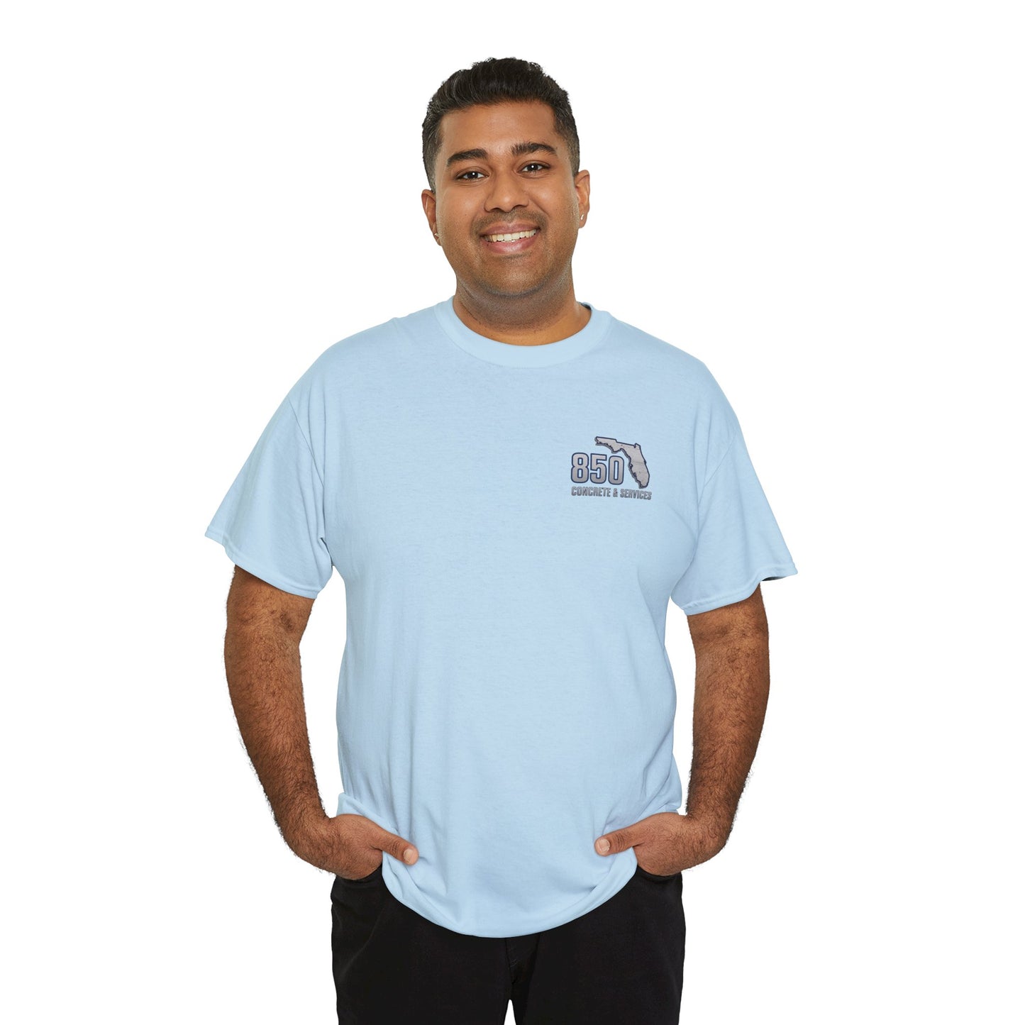 Custom Unisex Heavy Cotton Tee with Business Logo, Perfect for Workwear, Gift for Contractors, Promotional Use, Branding, Florida Services