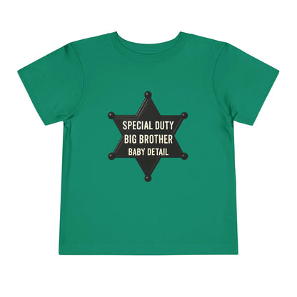Big Brother Toddler Tee, Special Duty Sheriff Shirt, Kids Birthday Gift, Baby Announcement Outfit, Fun Family Tee