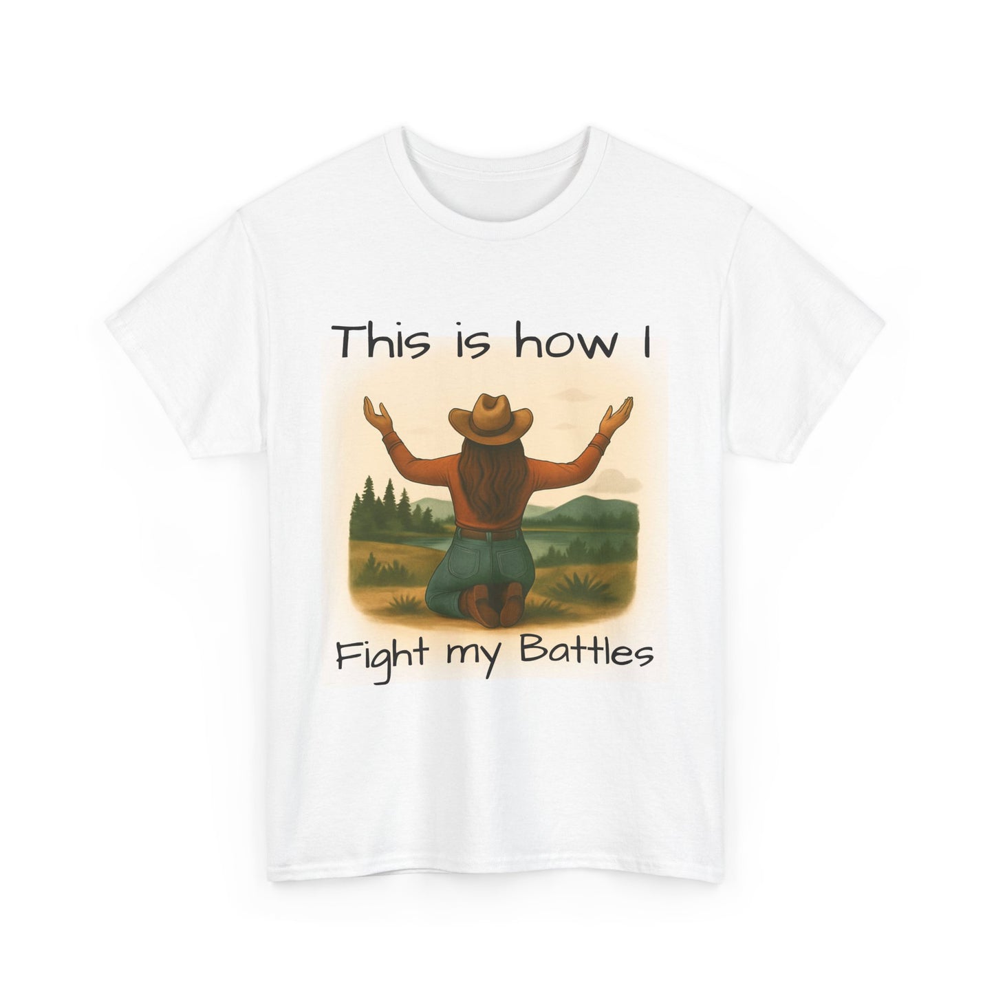 Unisex Heavy Cotton Tee - "This Is How I Fight My Battles" Motivational T-Shirt, Inspirational Apparel, Gift for Warriors, Casual [...]