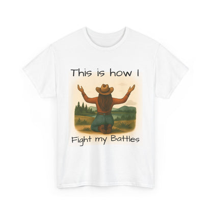 Unisex Heavy Cotton Tee - "This Is How I Fight My Battles" Motivational T-Shirt, Inspirational Apparel, Gift for Warriors, Casual [...]