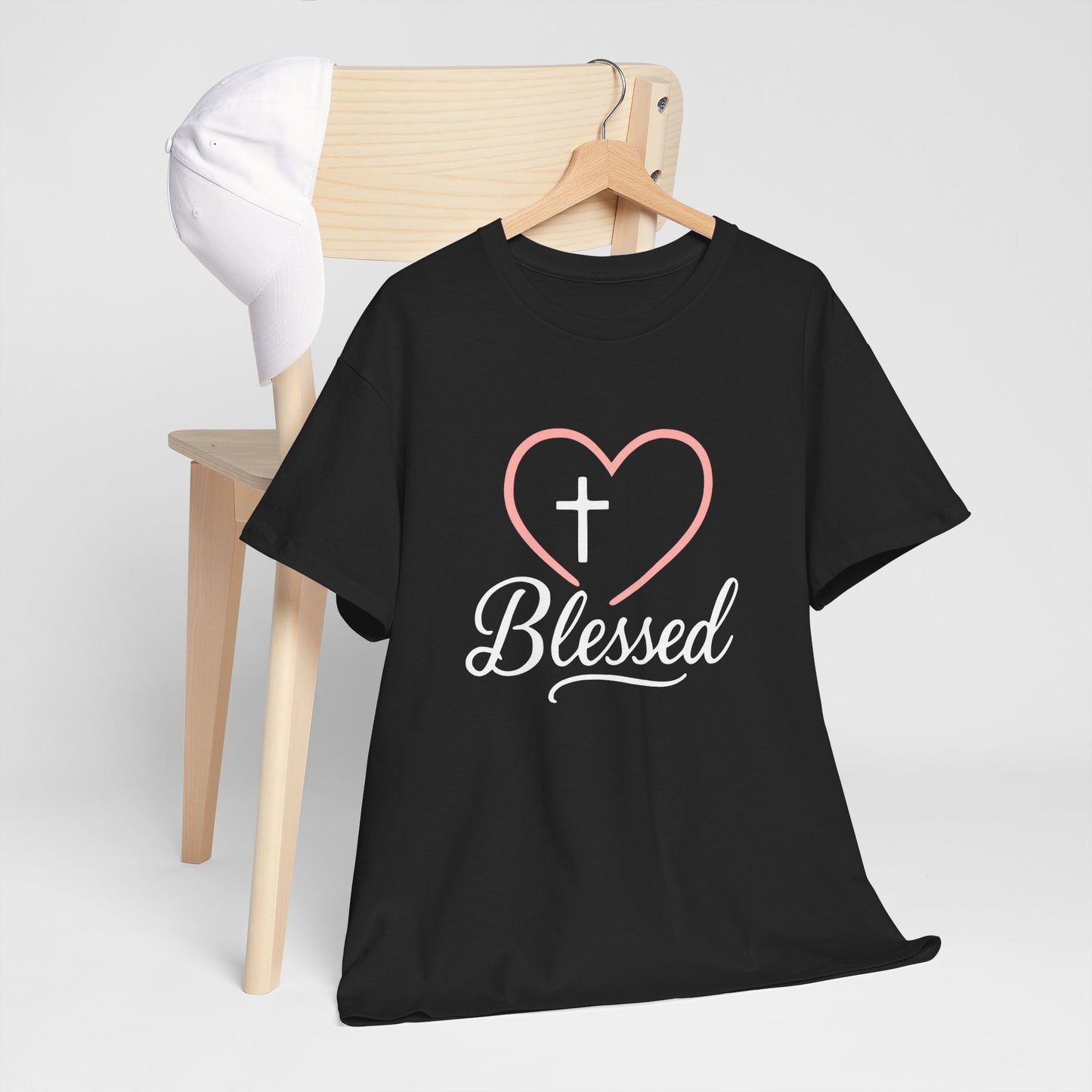 Blessed Unisex Heavy Cotton Tee - Faith T-Shirt, Christian Apparel, Gift for Her, Inspirational Shirt, Everyday Wear