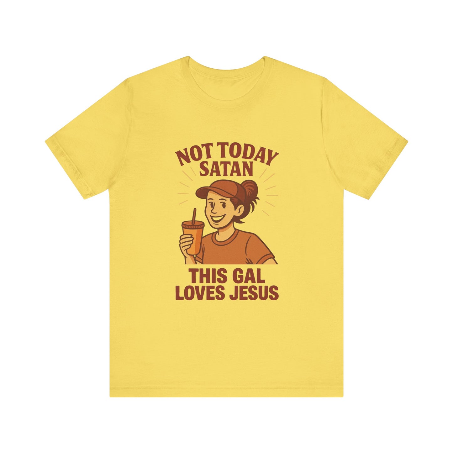 Not Today Satan Unisex Tee, Christian T-Shirt, Motivational Shirt, Gift for Her, Funny Faith Shirt