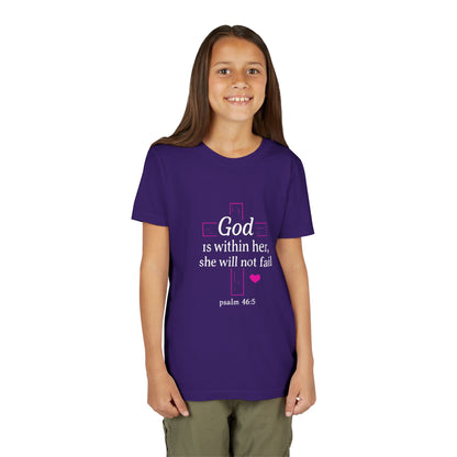 Christian Faith Youth Tee, Inspirational Shirt, Cross Design, Heart Graphic Tee, Gift for Teens, Religious Apparel