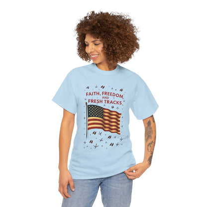 Patriotic Freedom Tee | Unisex Heavy Cotton T-Shirt, Independence Day Wear, Gift for Patriots, Summer Casual Top, American Spirit Apparel
