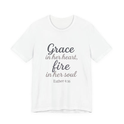 Grace in Her Heart Fire in Her Soul Tee | Inspirational Unisex Jersey Shirt for Women, Motivational Gift, Christian Apparel, [...]