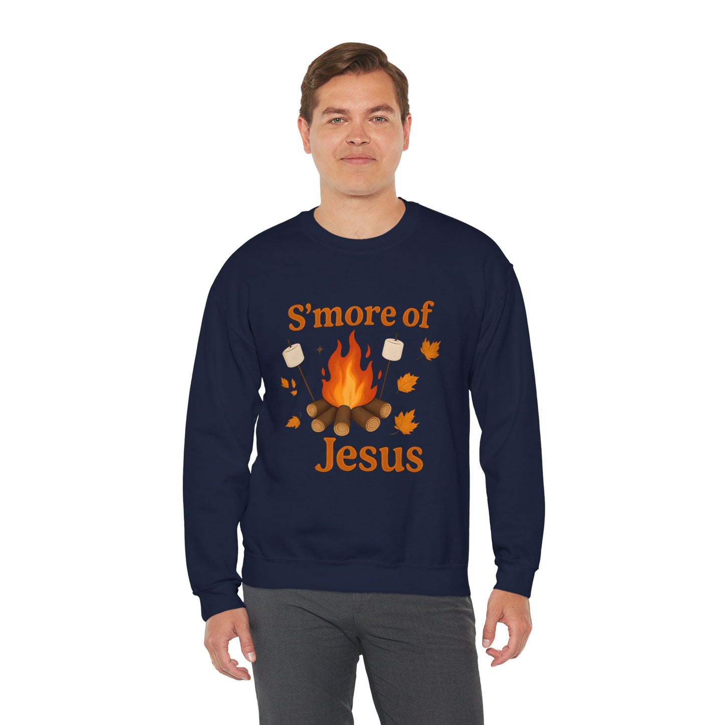 Cozy Autumn Crewneck Sweatshirt - S'more of Jesus, Fall Fashion, Religious Gift, Christian Apparel, Harvest Celebration, Thanksgiving