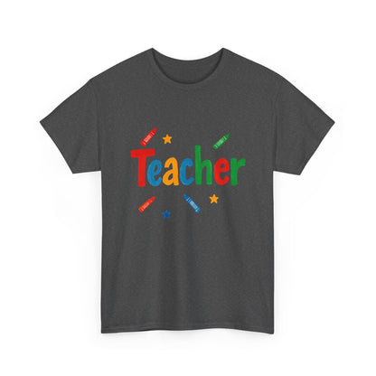 Colorful Teacher Appreciation Unisex Heavy Cotton Tee - Gifts for Educators, Back to School, Classroom, Birthday, Fun Teacher Shirt