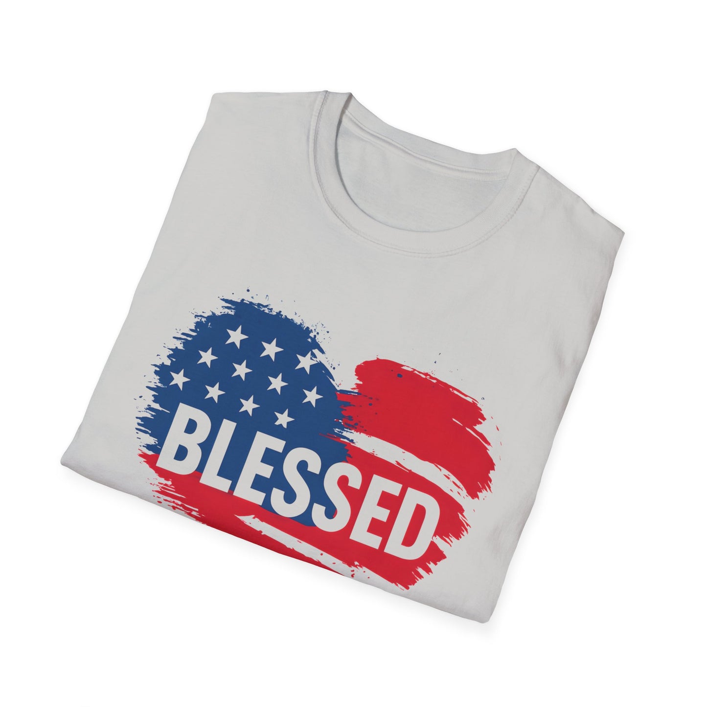 Patriotic Blessed Heart T-Shirt, Unisex T-Shirt, July 4th Shirt, Gift for Veterans, Casual Tee, Everyday Wear