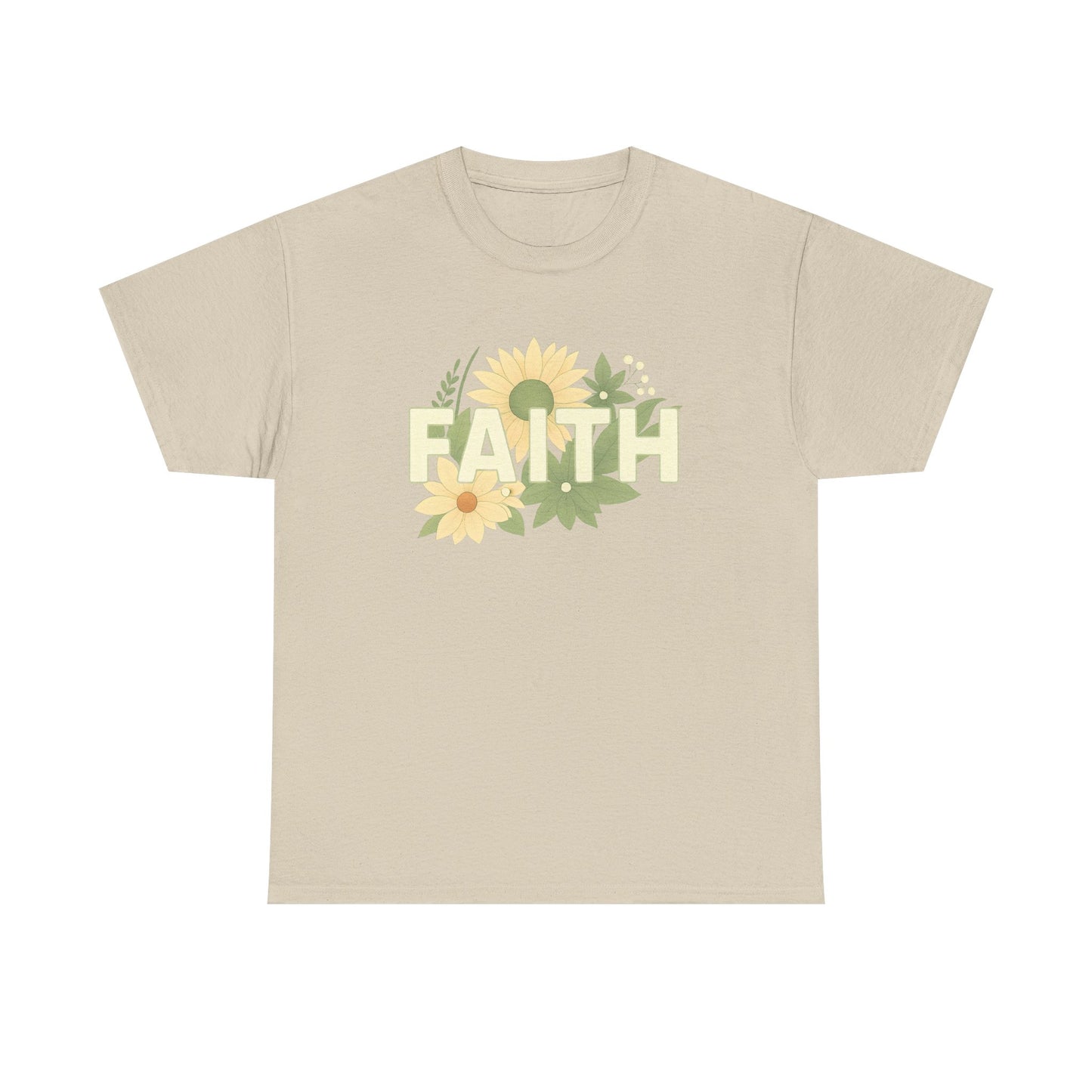 Faith-Inspired Unisex Heavy Cotton Tee | Floral Graphic Tee, Casual T-Shirt, Spiritual Gift, Everyday Wear, Nature Lover Shirt