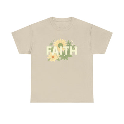 Faith-Inspired Unisex Heavy Cotton Tee | Floral Graphic Tee, Casual T-Shirt, Spiritual Gift, Everyday Wear, Nature Lover Shirt