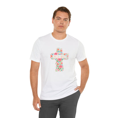 Floral Cross T-Shirt — Vintage Rose Faith Tee