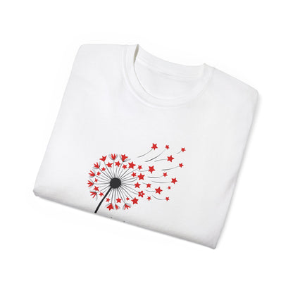 Christmas Wishes Tee — Dandelion & Red Star Holiday T-Shirt