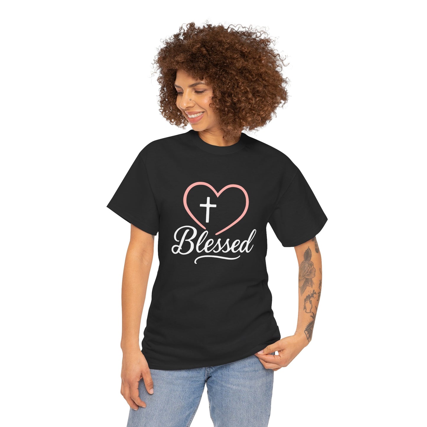 Blessed Unisex Heavy Cotton Tee - Faith T-Shirt, Christian Apparel, Gift for Her, Inspirational Shirt, Everyday Wear