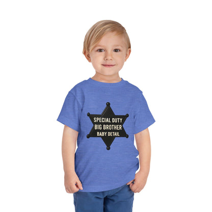 Big Brother Toddler Tee, Special Duty Sheriff Shirt, Kids Birthday Gift, Baby Announcement Outfit, Fun Family Tee