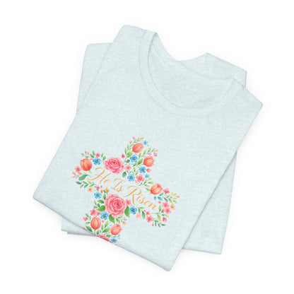 Floral Cross T-Shirt — Vintage Rose Faith Tee
