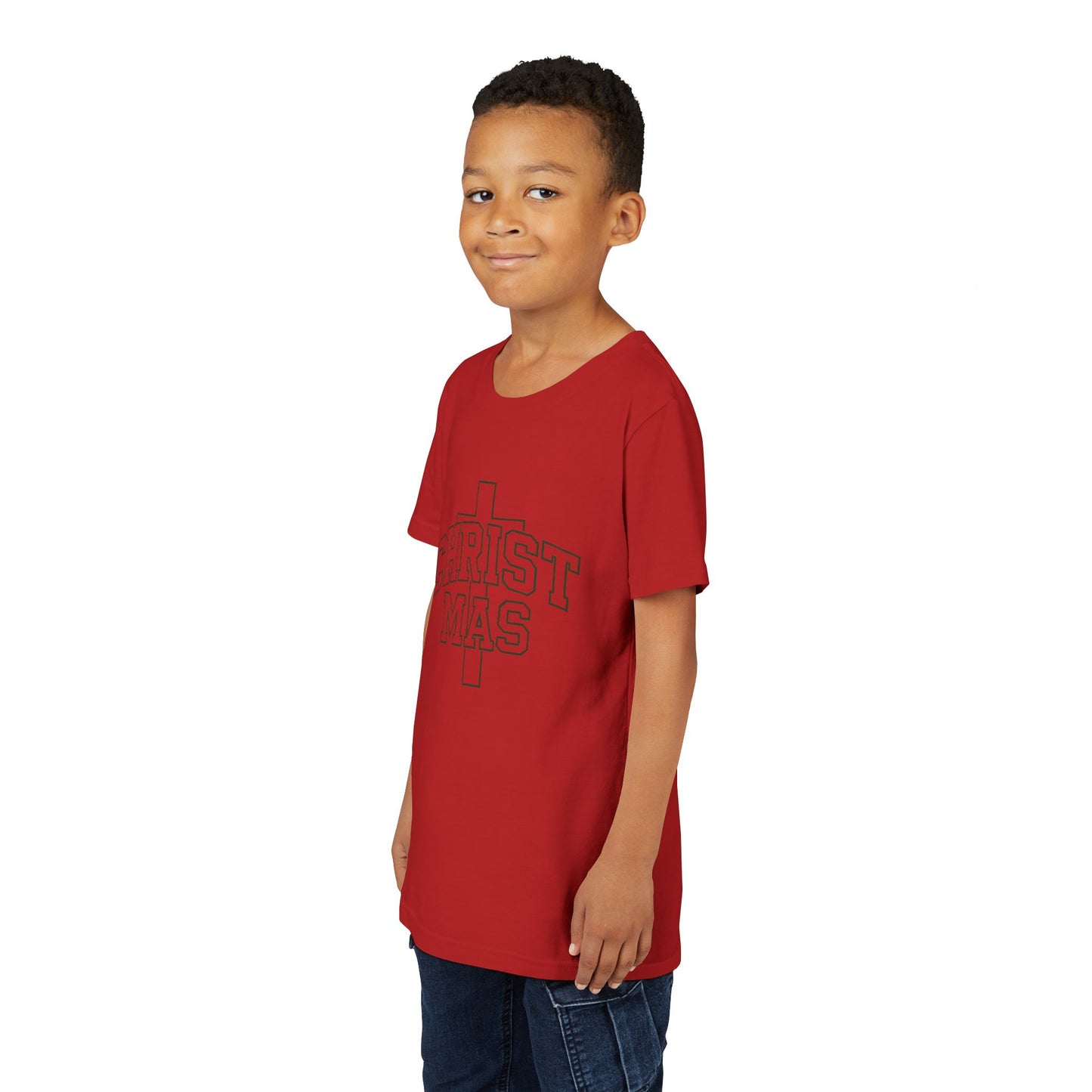 Youth Christmas Cross Tee - Kids Holiday Graphic Tee