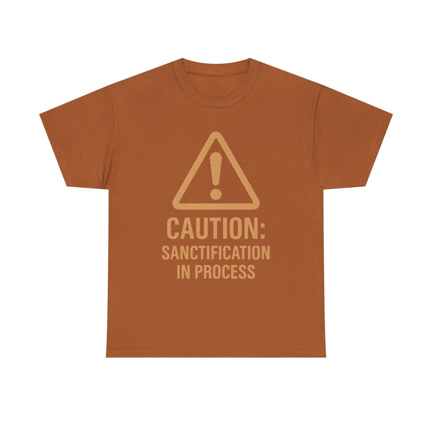 Caution Sanction Tee - Unisex Heavy Cotton T-Shirt for Casual, Gift, Humor, Christian Apparel, Everyday Wear