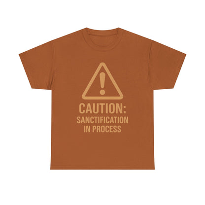 Caution Sanction Tee - Unisex Heavy Cotton T-Shirt for Casual, Gift, Humor, Christian Apparel, Everyday Wear
